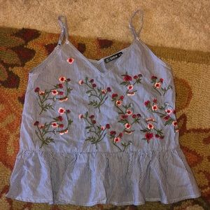 V-Cut Tank with Floral